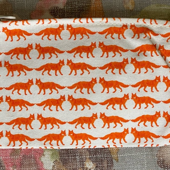 Handmade Pouch Fox Silkscreened and Sewn in the USA www.shoplittlespoons.com - Picture 2 of 5
